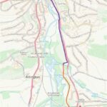 Map showing route of Guildford to Godalming Greenway from Guildford to Shalford